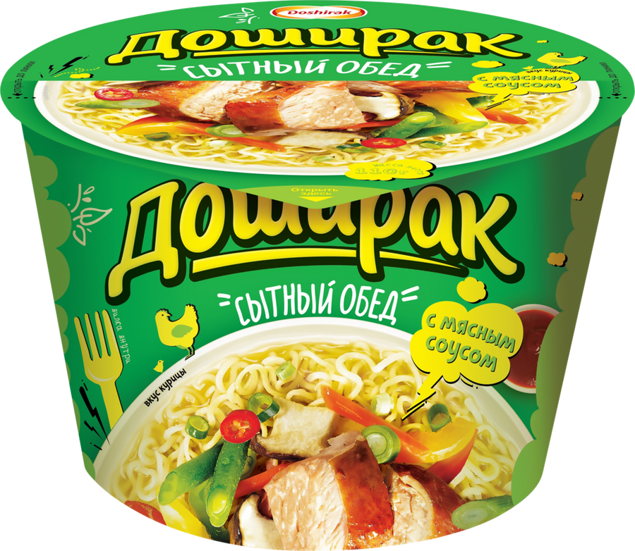 Лапша DOSHIRAK Сытный обед со вкусом курицы, 110г