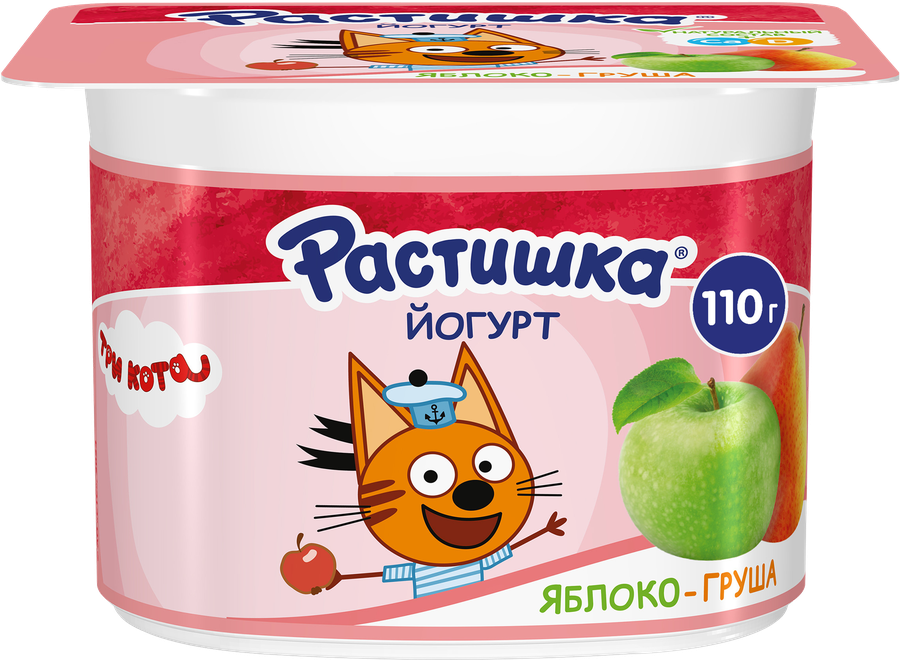 Йогурт для детей РАСТИШКА Яблоко, груша 3%, без змж, 110г