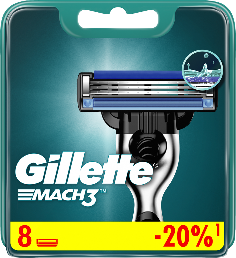Кассеты сменные для бритья GILLETTE Mach3, 8шт