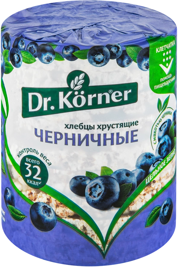 Хлебцы DR KORNER Злаковый коктейль черничный, 100г