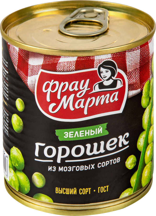 Горошек зеленый ФРАУ МАРТА высший сорт, 310г