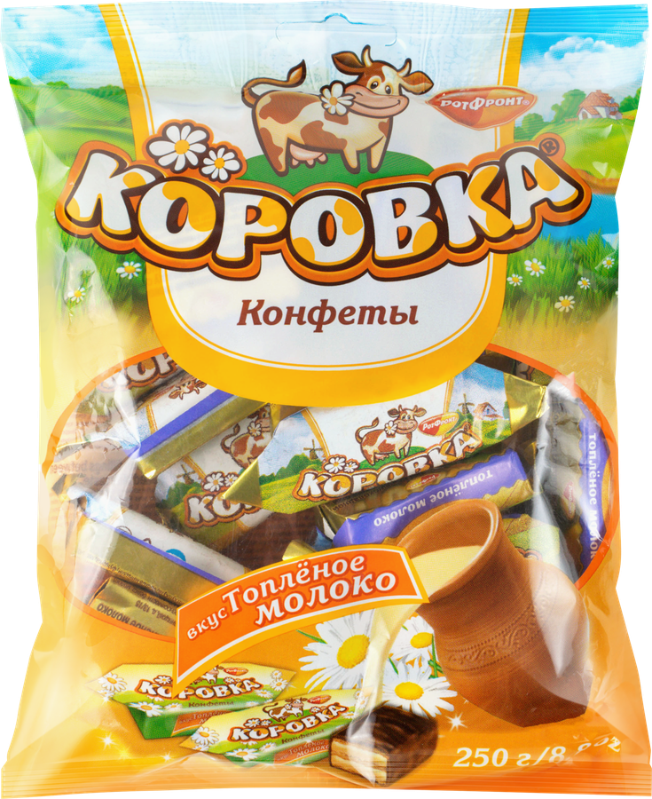 Конфеты РОТ ФРОНТ Коровка топленое молоко, 250г