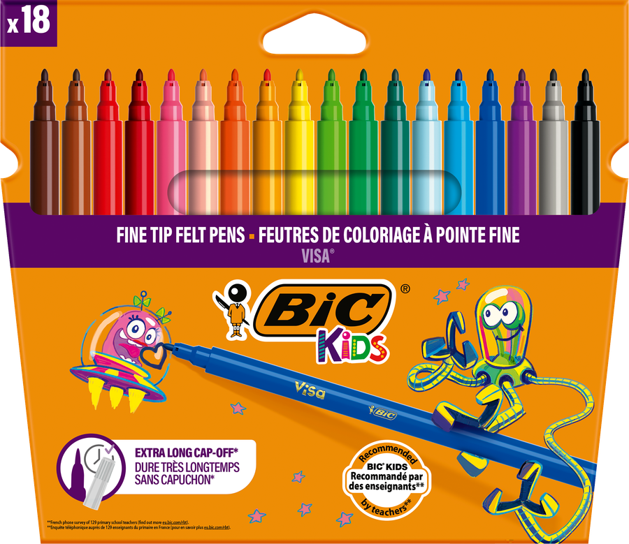 Фломастеры BIC Kids Visa, 18шт