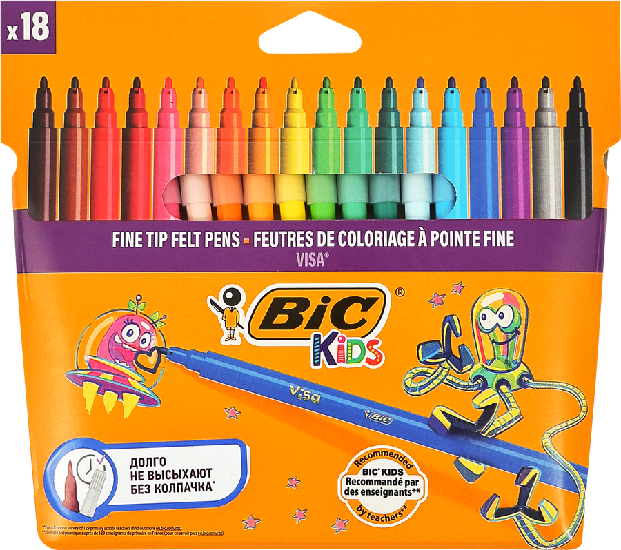 Фломастеры BIC Виза 880, 18 цветов Арт. 829009/888681