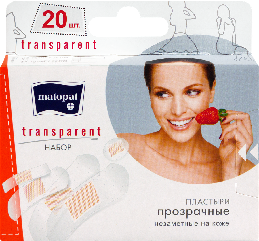 Пластыри MATOPAT Transparent, 20шт