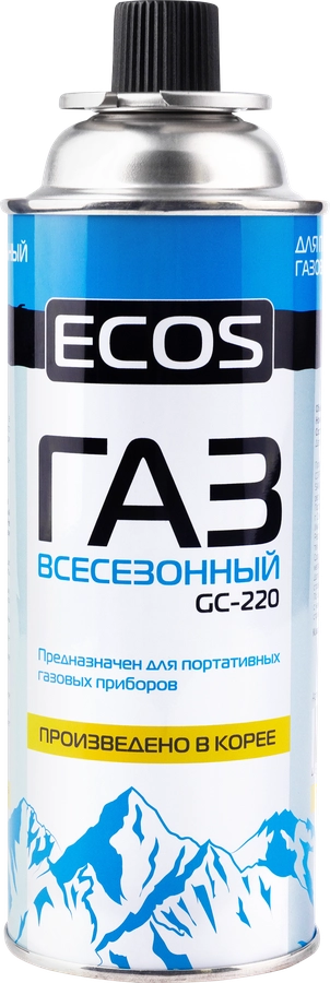 Газ в баллоне ECOS портативный цанговый GC-220, Арт. 140539, 220г