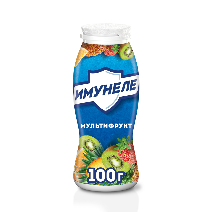 Напиток кисломолочный ИМУНЕЛЕ Мультифрукт 1,2%, без змж, 100г