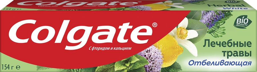 Зубная паста COLGATE Лечебные травы отбеливающая с натуральными ингредиентами для здоровья зубов и десен и белоснежной улыбки, 100мл