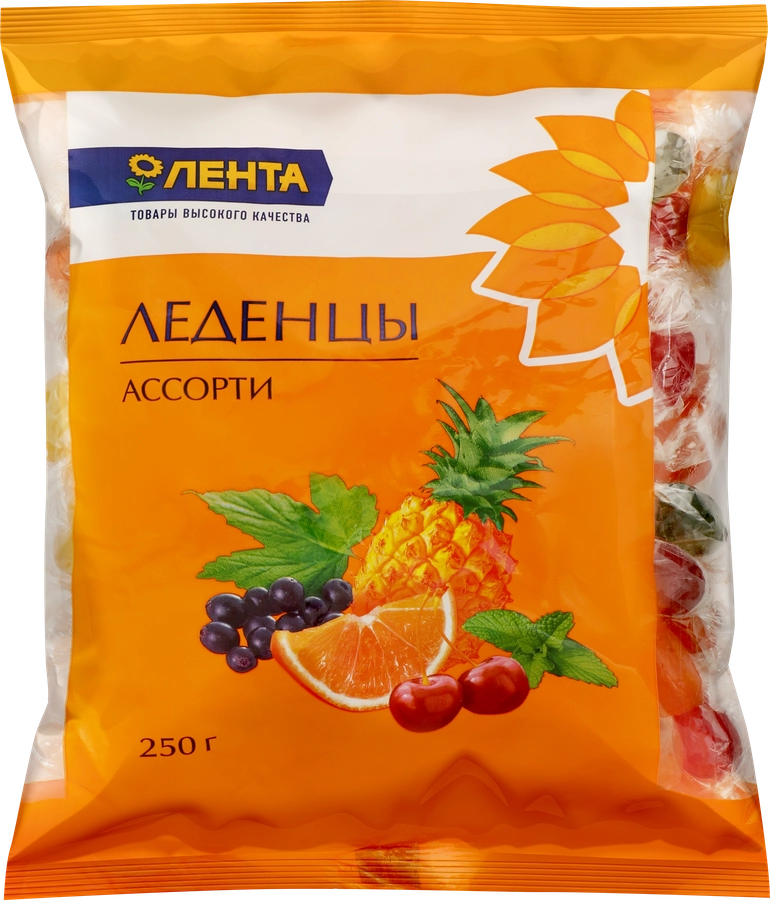 Леденцы ЛЕНТА Мини ассорти, 250г