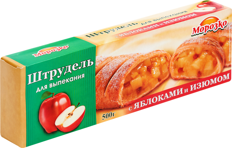 Штрудель для выпекания МОРОЗКО с яблоками и изюмом, 500г, предпросмотр