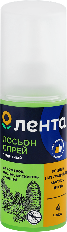 Лосьон-спрей от комаров ЛЕНТА Защита до 4 часов, 100мл
