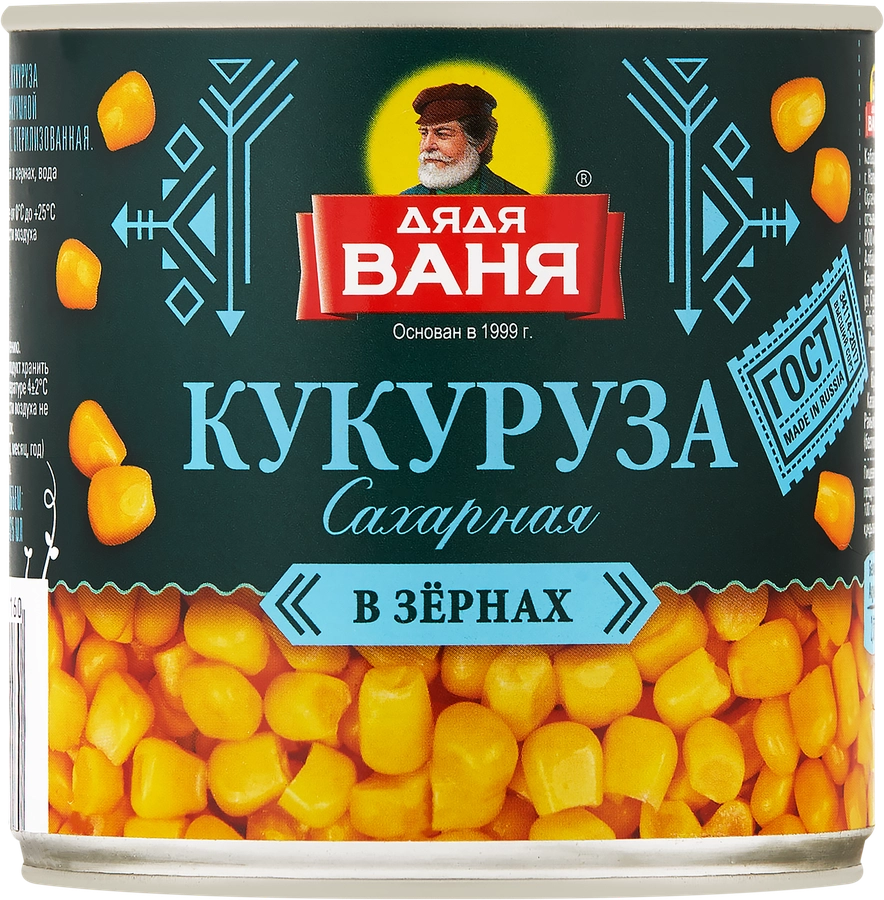 Кукуруза ДЯДЯ ВАНЯ сладкая, 340г