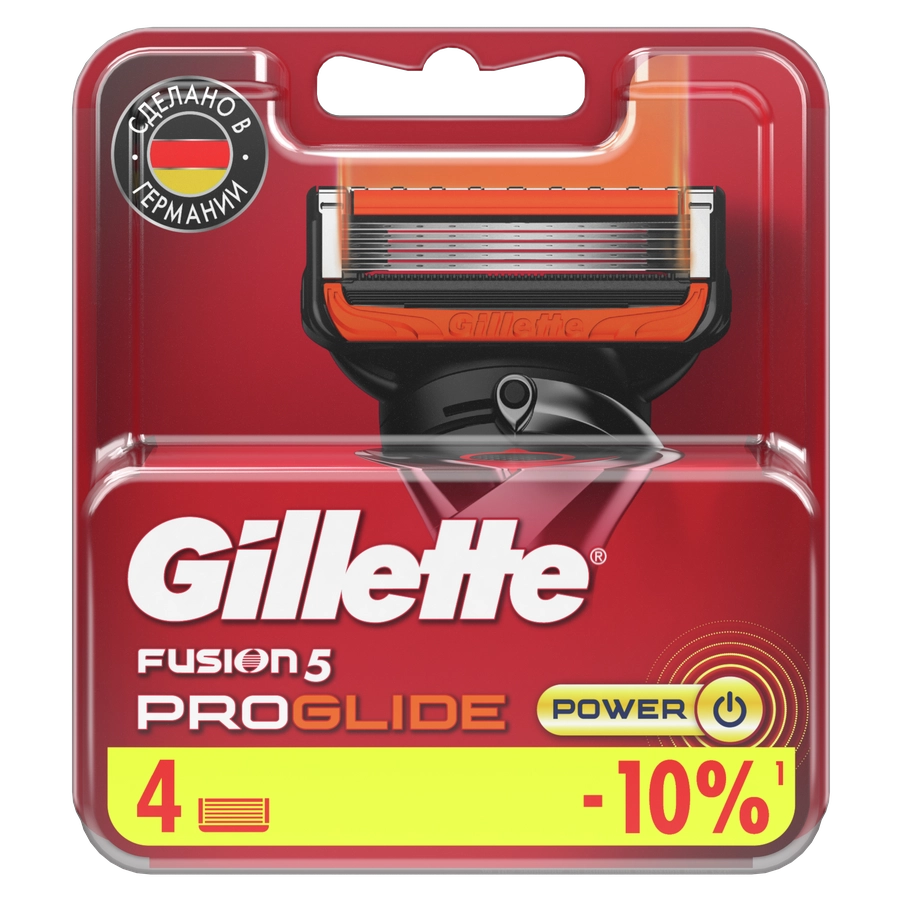 Кассеты сменные для бритья GILLETTE Fusion5 ProGlide Power, 4шт