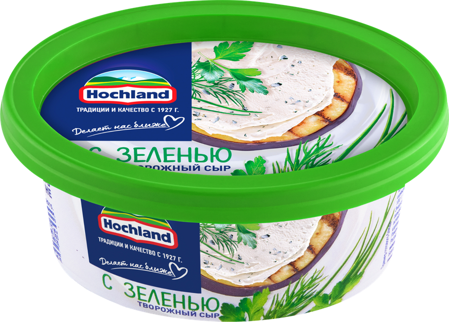 Сыр творожный HOCHLAND с зеленью 60%, без змж, 140г