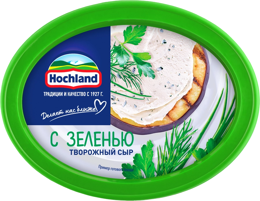 Сыр творожный HOCHLAND с зеленью 60%, без змж, 140г