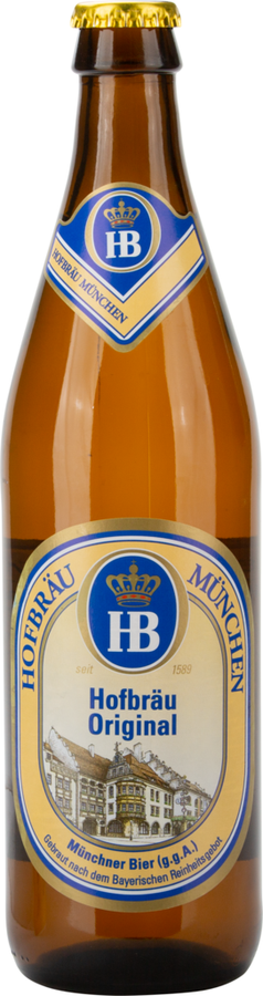 Пиво светлое HOFBRAU Хофброй оригинальное фильтрованное пастеризованное, 5,1%, 0.5л