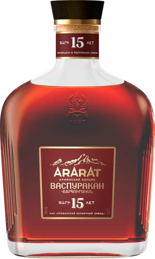 Коньяк АРАРАТ Васпуракан Армянский марочный старый КС 40%, п/у, 0.5л