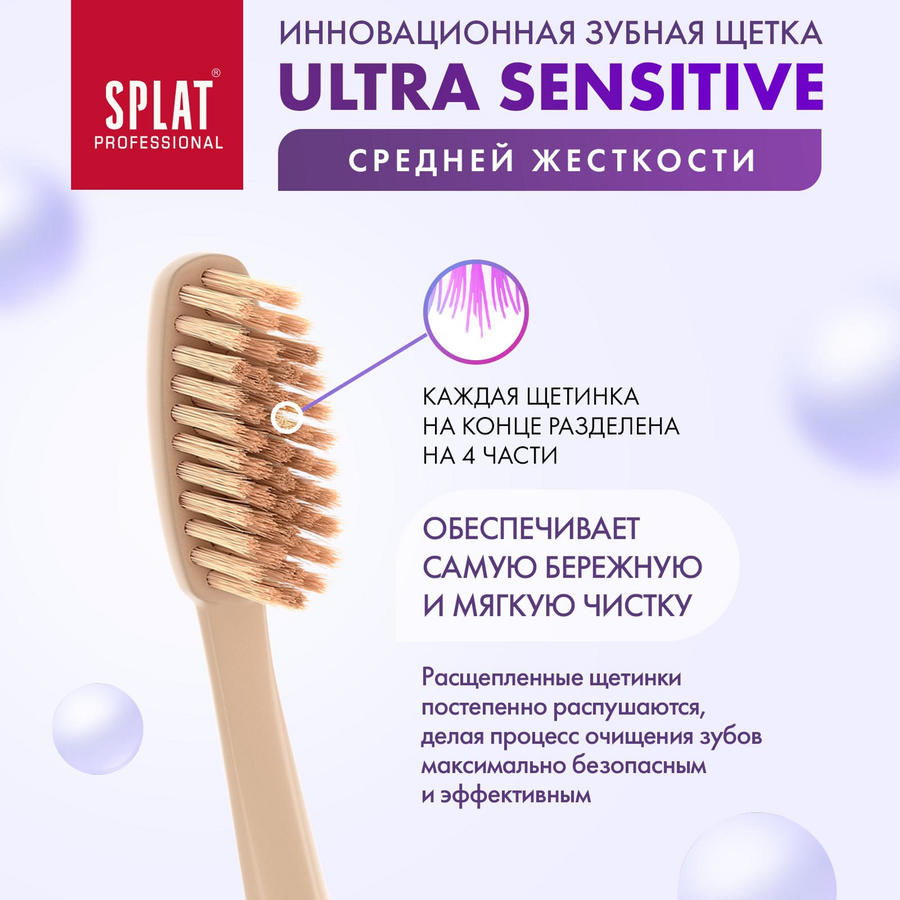 Зубная щетка SPLAT Professional Sensitive Medium, средней жесткости, предпросмотр
