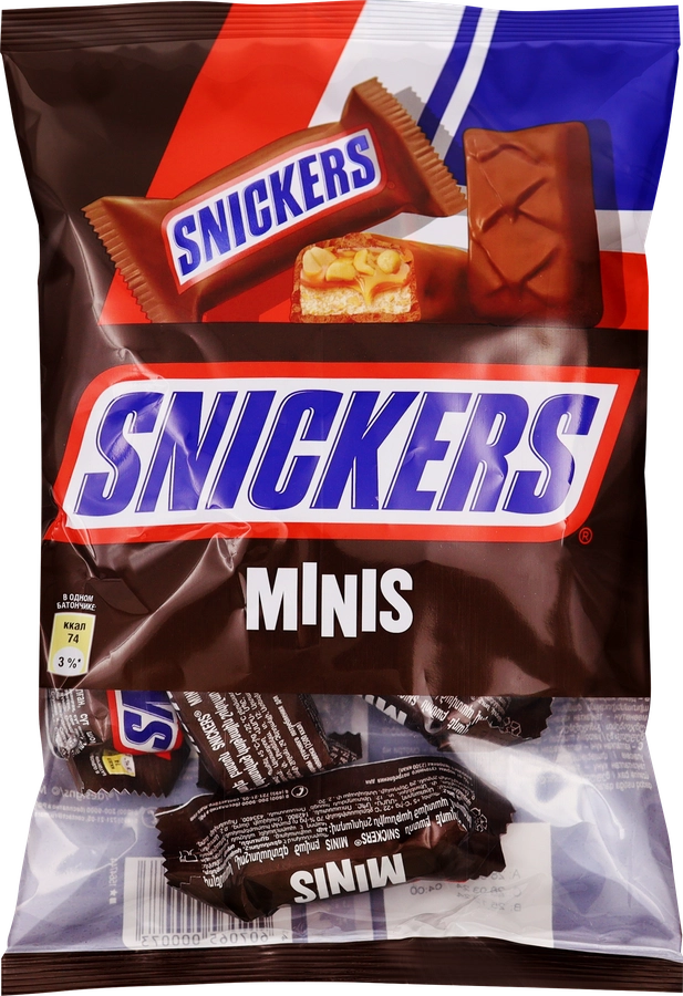 Конфеты SNICKERS Minis с арахисом, карамелью и нугой, 180г