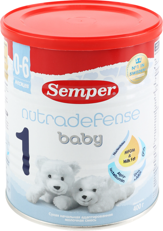 Смесь молочная SEMPER Nutradefense Baby 1, с 0 месяцев, 400г