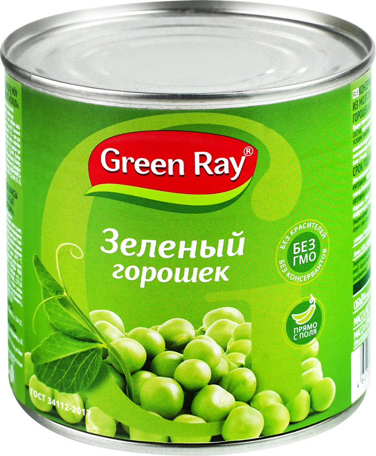 Горошек зеленый GREEN RAY молодой, 425мл