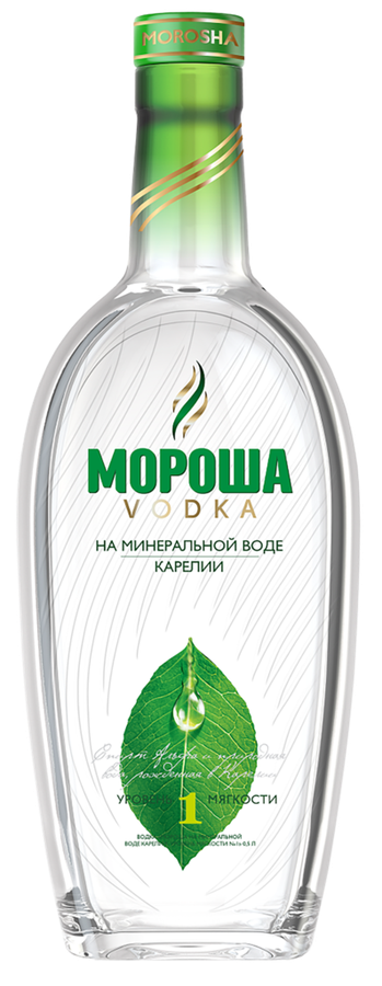 Водка МОРОША на минеральной воде Карелии уровень мягкости №1 40%, 0.5л