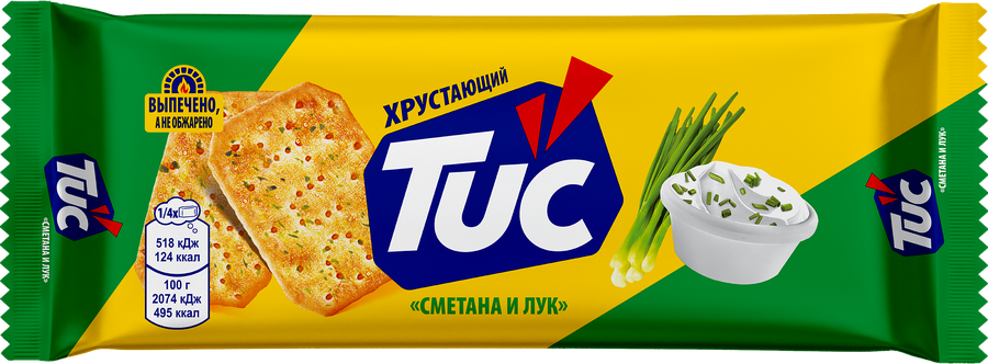 Крекер TUC Sour Cream and Onion Сметана и лук, 100г