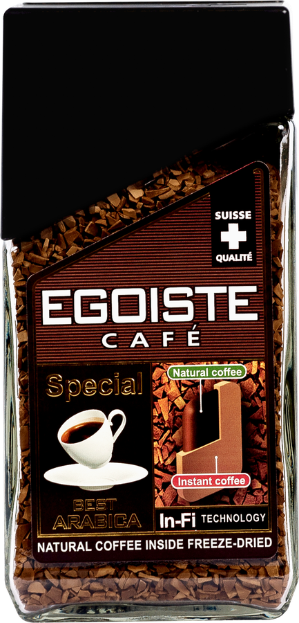 Кофе растворимый с добавлением молотого EGOISTE Special сублимированный, ст/б, 100г
