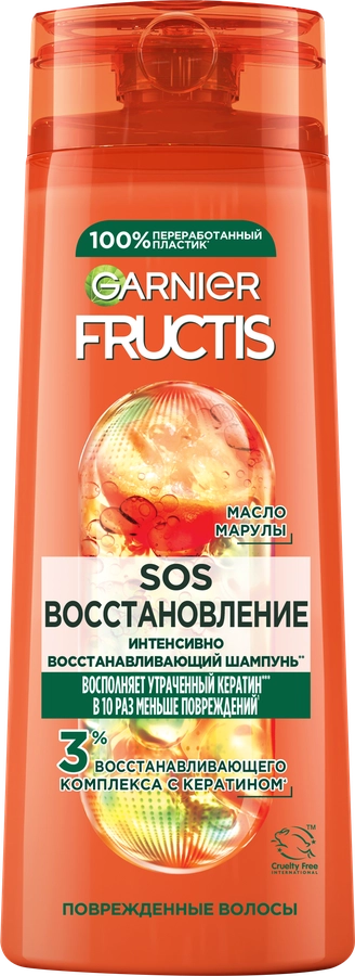 Шампунь для секущихся и очень поврежденных волос FRUCTIS Sos Восстановление укрепляющий, 400мл