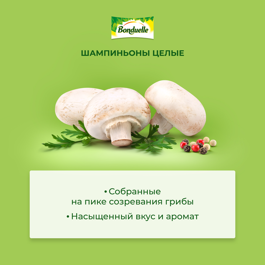 Шампиньоны консервированные BONDUELLE Classique, целые, 400г, превью