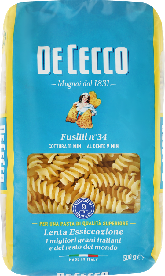 Макароны DE CECCO Fusilli №34, 500г