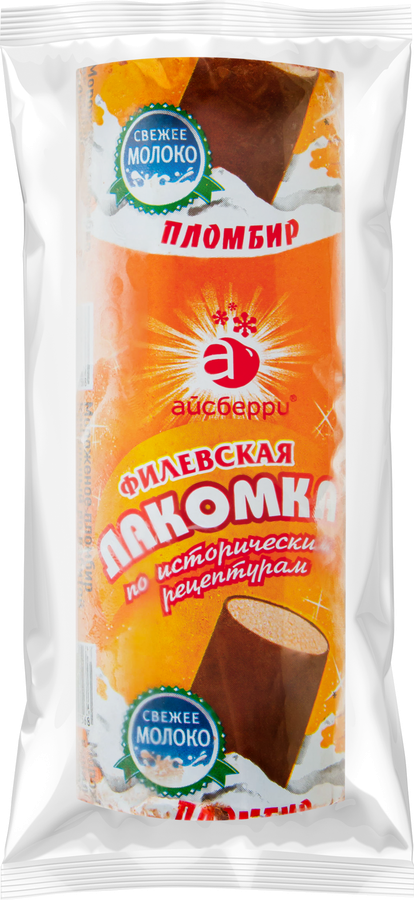 Мороженое ФИЛЕВСКОЕ Филевская лакомка пломбир во взбитой шоколадной  глазури 15%, без змж, трубочка, 90г