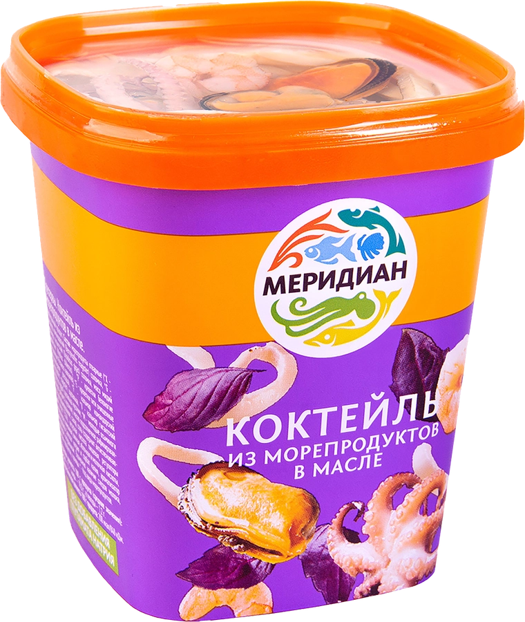 Коктейль из морепродуктов МЕРИДИАН в масле, 415г