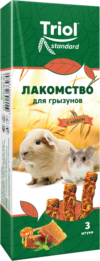 Лакомство для грызунов TRIOL с медом, 3шт
