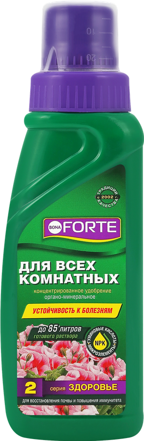 Удобрение для всех комнатных растений BONA FORTE Здоровье, жидкое, Арт. BF21060091, 285мл