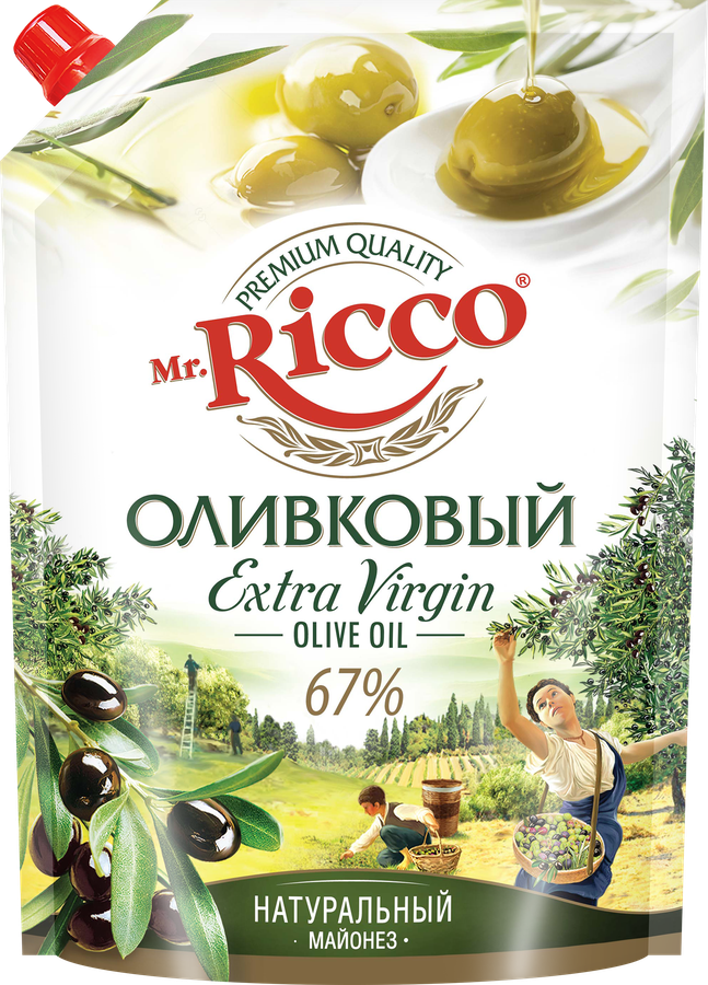 Майонез MR.RICCO Оливковый Extra Virgin 67%, 800мл