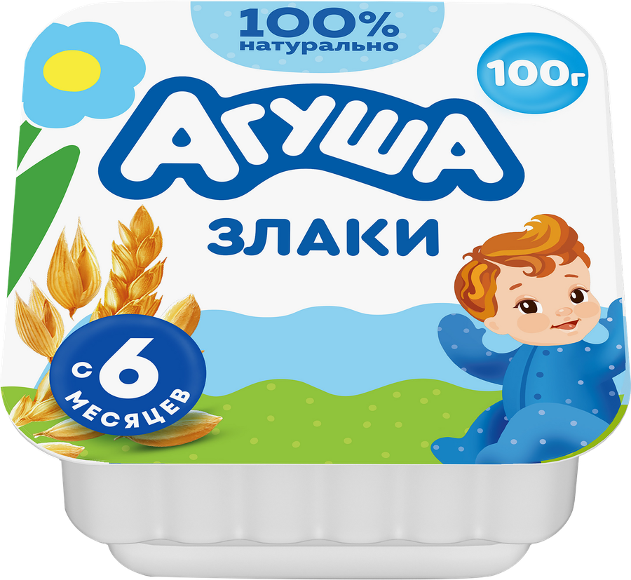 Творог детский АГУША Злаки 3,9%, с 6 месяцев, без змж, 100г