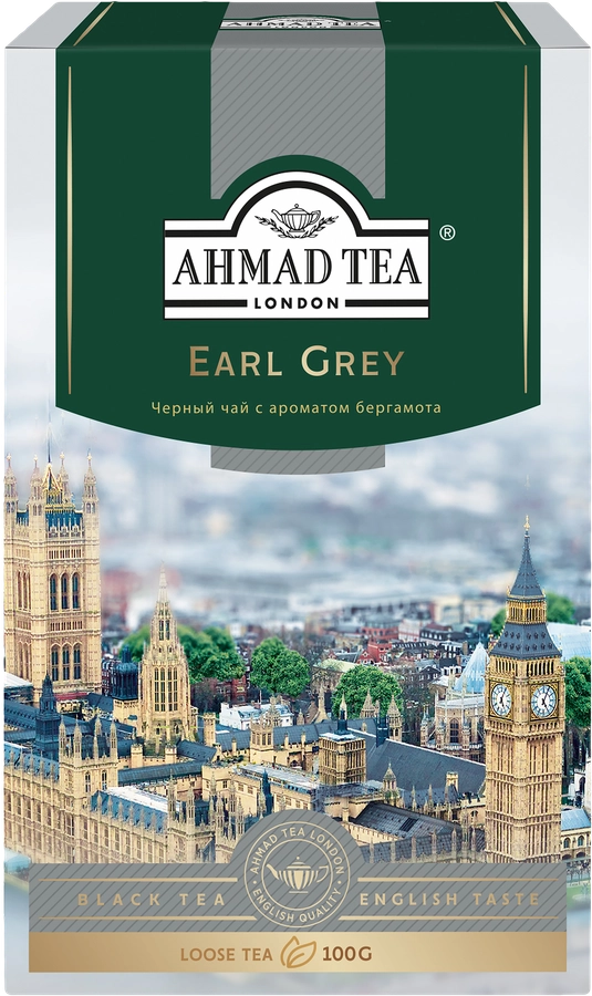 Чай черный AHMAD TEA Earl Grey байховый листовой ароматизированный, 100г