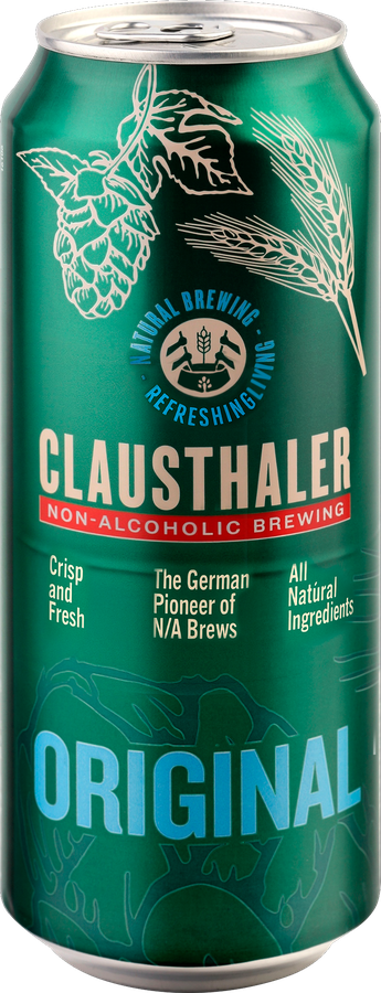 Пиво светлое безалкогольное CLAUSTHALER Original фильтрованное пастеризованное, не более 0,5%, ж/б, 0,5л