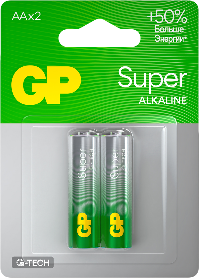 Батарейки алкалиновые GP Super Alkaline АА, 2шт