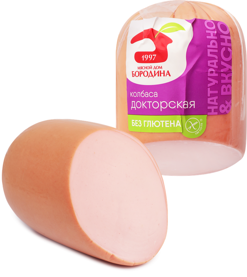 Колбаса вареная МД БОРОДИНА Докторская со срезом, 500г