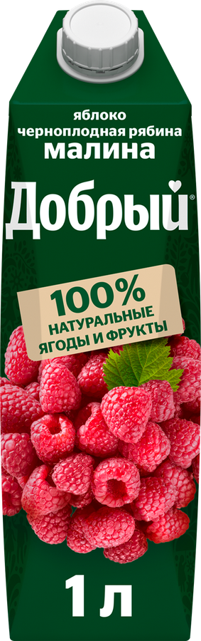 Нектар ДОБРЫЙ Яблоко, черноплодная рябина, малина, 1л