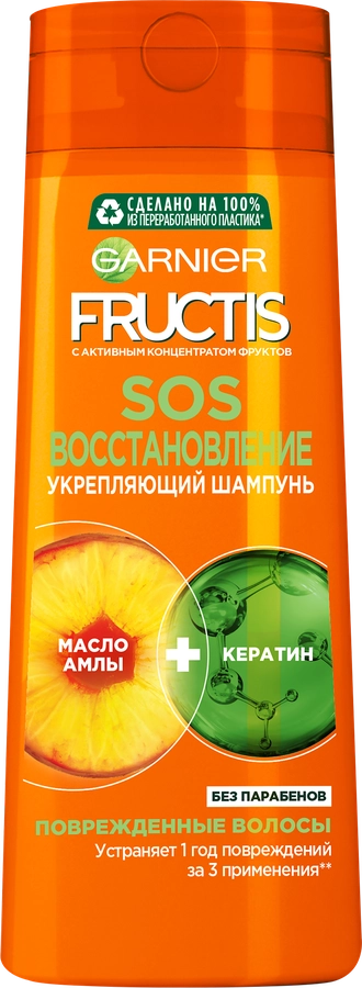 Шампунь для секущихся и очень поврежденных волос FRUCTIS Sos Восстановление, 250мл