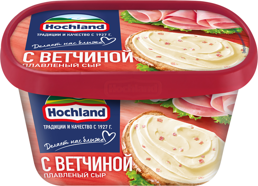 Сыр плавленый HOCHLAND с ветчиной 55%, без змж, 400г