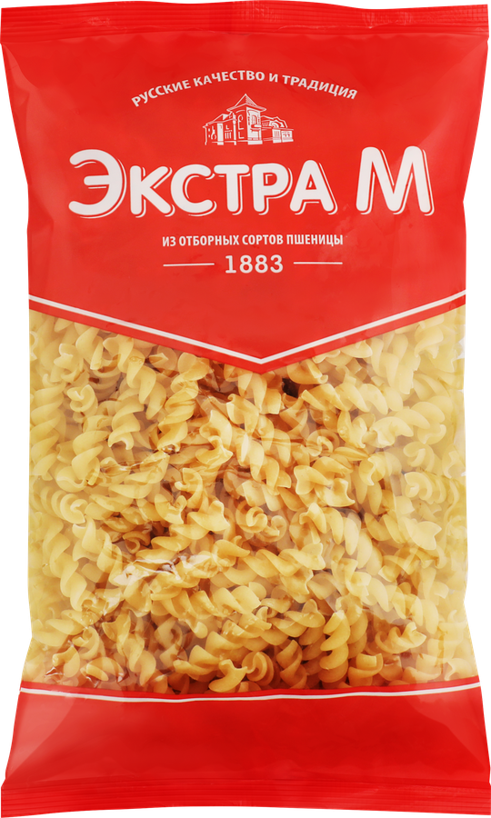 Макароны ЭКСТРА М Спиральки №73 группа В высший сорт, 400г