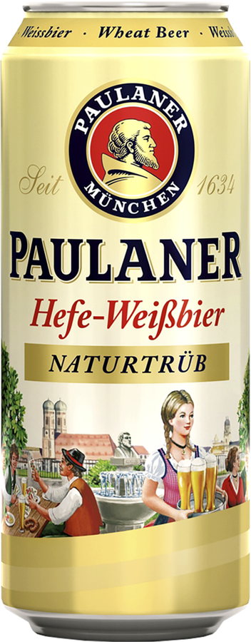 Пиво светлое PAULANER Weissbier нефильтрованное пастеризованное 5,5%, 
0.5л