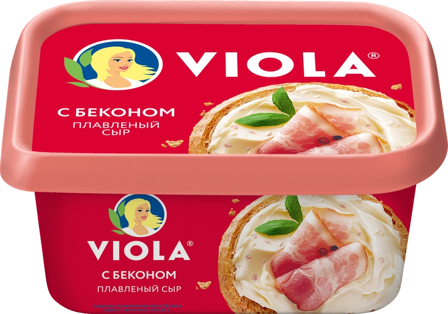 Сыр плавленый VIOLA с беконом 50%, без змж, 400г