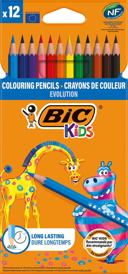 Карандаши цветные BIC Kids Evolution, 12шт