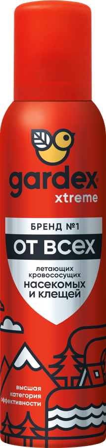 Аэрозоль-репеллент от летающих насекомых и клещей GARDEX Extreme, 150мл