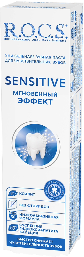 Зубная паста R.O.C.S. Sensitive Мгновенный эффект, для чувствительных зубов, 94г, превью
